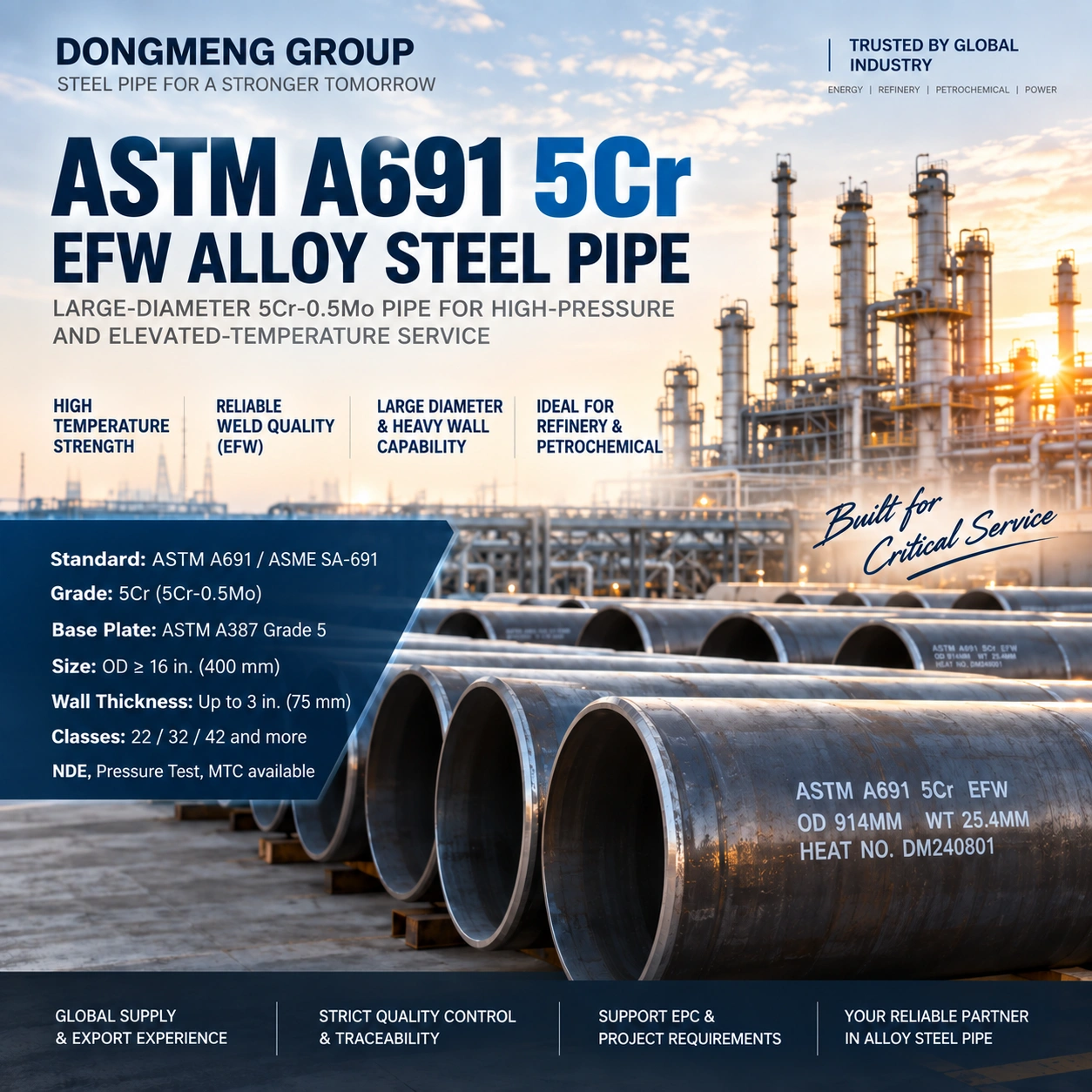 ASTM A691 5Cr EFW Pipe