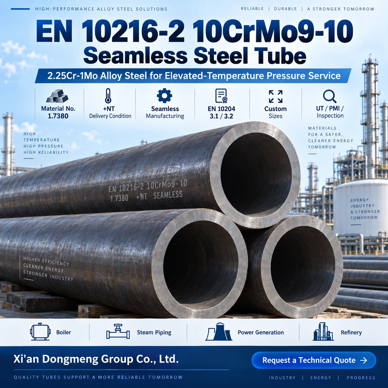 EN 10216-2 10CrMo9-10 Seamless Steel Tube