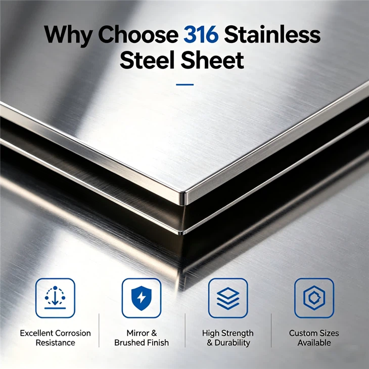 Polished 316 Stainless Steel Sheet Supplier | Mirror / No.4 / HL Finish