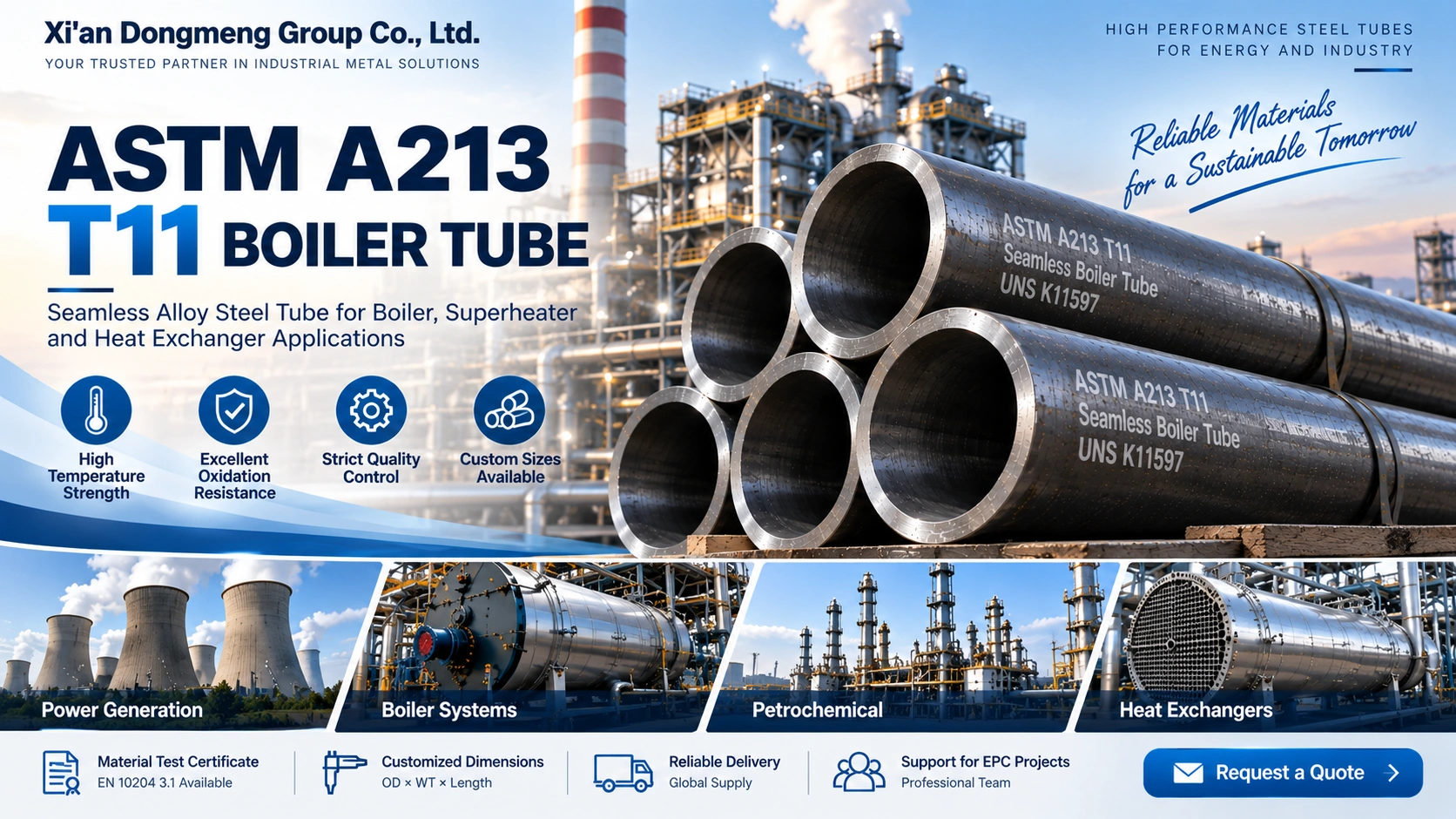 ASTM A213 T11 Boiler Tube ASTM A213 T11 Boiler Tube