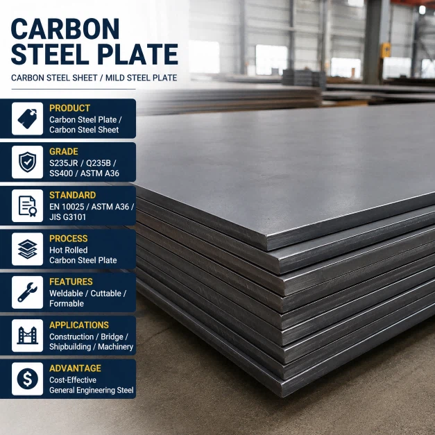 Carbon Structural Steel Plate (A36, Q235, S235, SS400) Supplier & Exporter 2mm 3mm ASTM A36 Q235 Hot RolledPlate Carbon Steel Sheet Plate