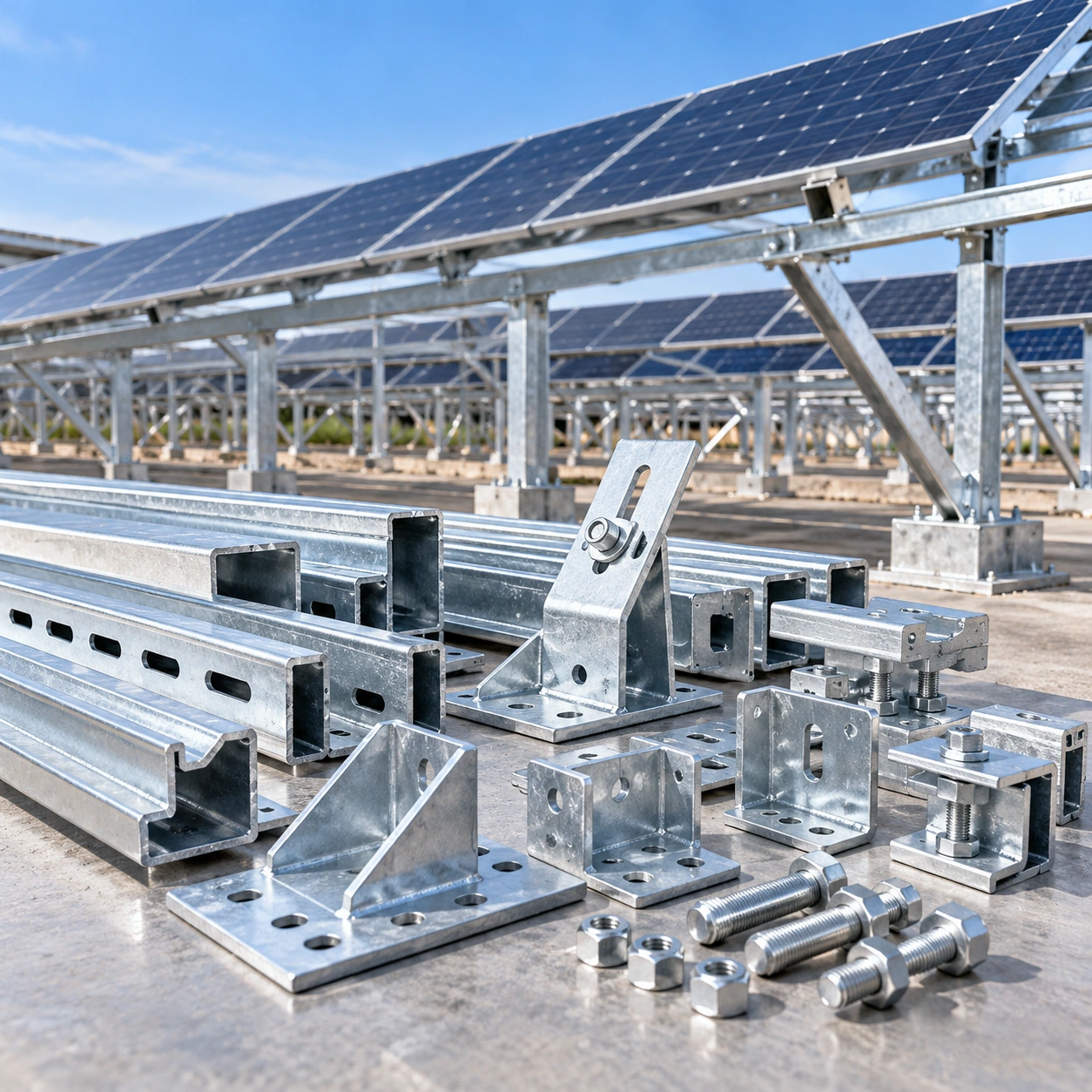 Galvanized Photovoltaic Brackets & PV Mounting Parts